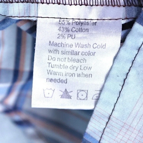 KAVU Mens Large Blue Plaid Short Sleeve Button‎ Up Outdoor Casual Shirt - Picture 6 of 16